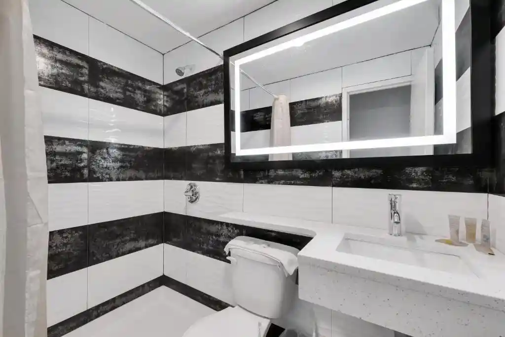 hotel mint bathroom